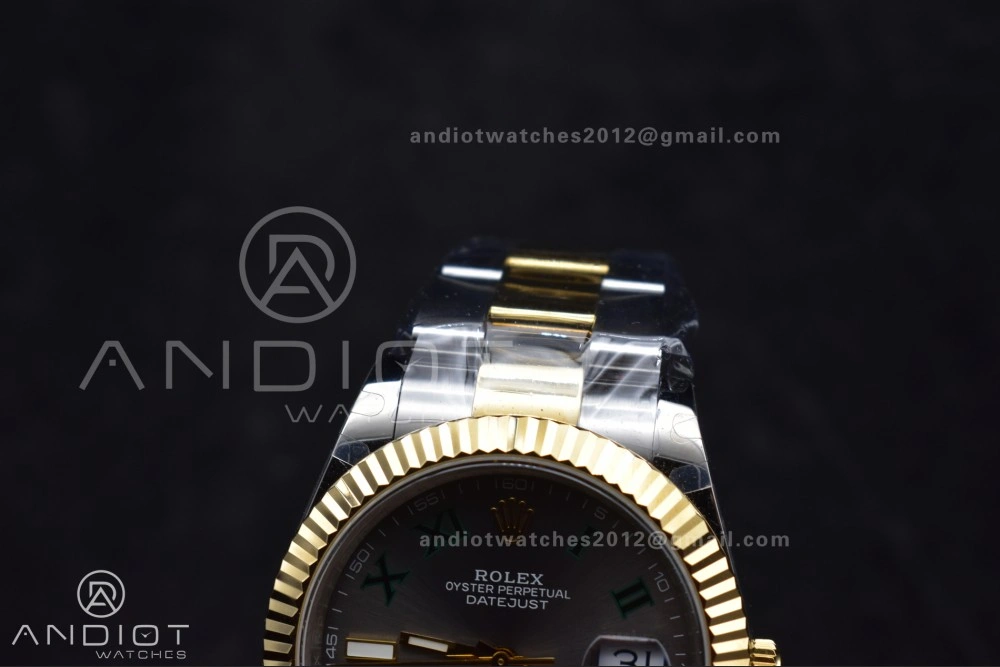DateJust 41 126333 SS YG GMF 1:1 Best Edition 904L Steel Gray Green Roman Dial on SS YG Oyster Bracelet A2836