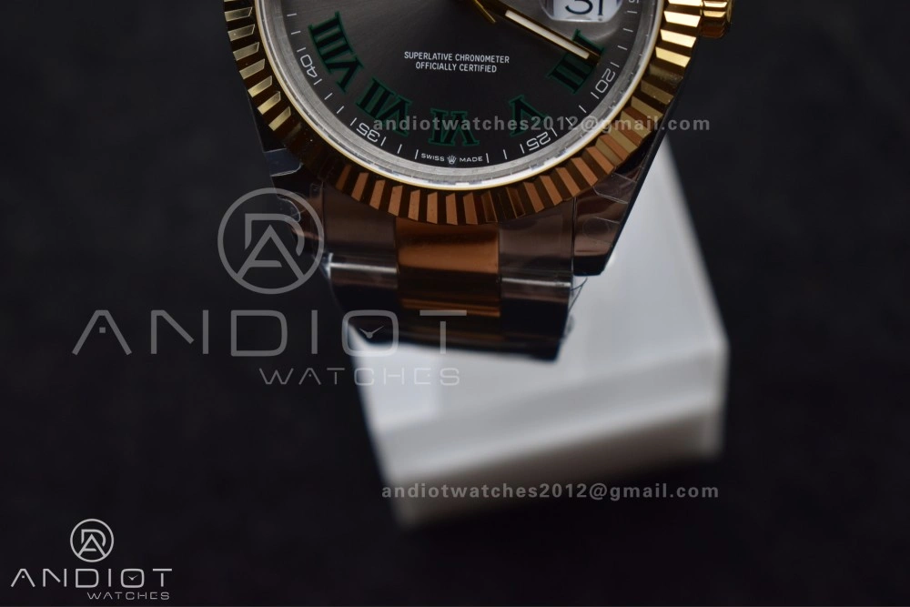 DateJust 41 126333 SS YG GMF 1:1 Best Edition 904L Steel Gray Green Roman Dial on SS YG Oyster Bracelet A2836