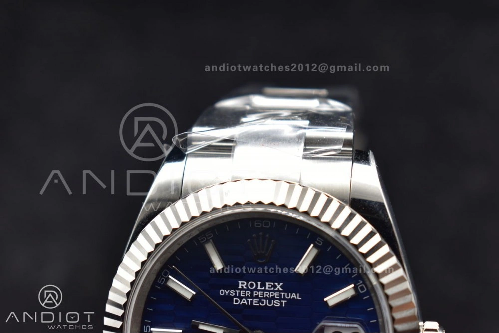 DateJust 41 126334 Clean 1:1 Best Edition 904L Steel Blue Textured Dial On Oyster Bracelet VR3235
