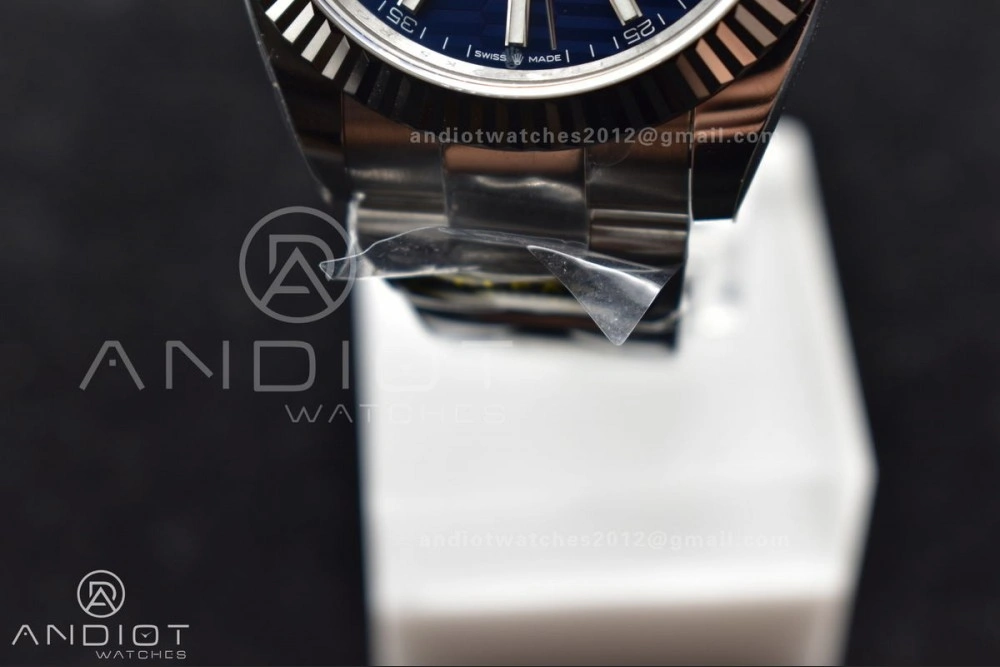 DateJust 41 126334 Clean 1:1 Best Edition 904L Steel Blue Textured Dial On Oyster Bracelet VR3235
