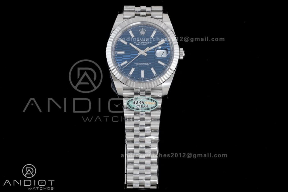 DateJust 41 126334 Clean 1:1 Best Edition 904L Steel Blue Textured Dial on Jubilee Bracelet SH3235