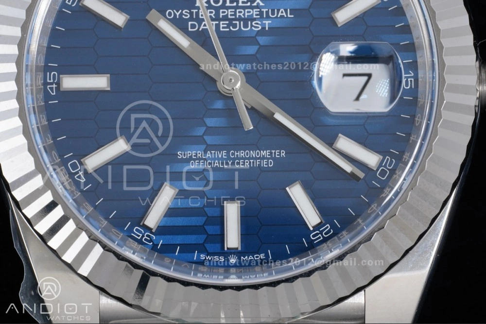 DateJust 41 126334 Clean 1:1 Best Edition 904L Steel Blue Textured Dial on Jubilee Bracelet SH3235