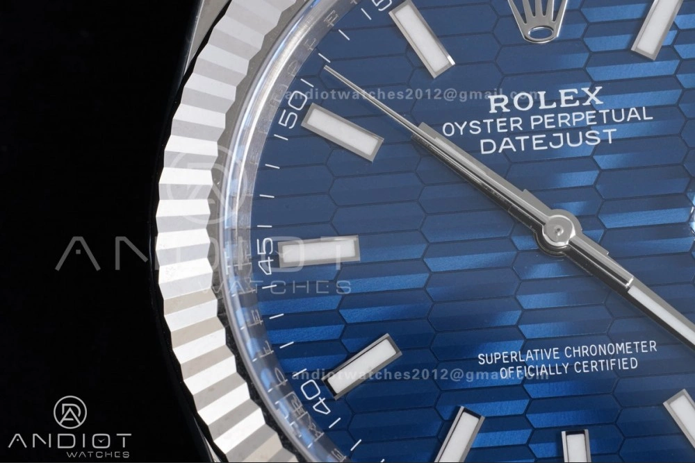 DateJust 41 126334 Clean 1:1 Best Edition 904L Steel Blue Textured Dial on Jubilee Bracelet SH3235