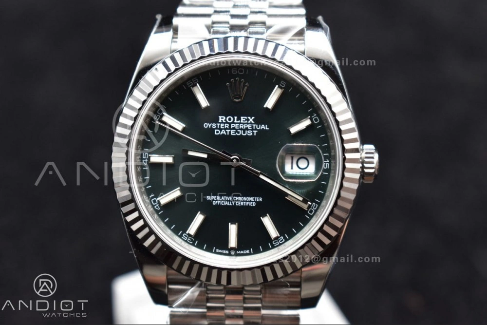 DateJust 41 126334 Clean 1:1 Best Edition 904L Steel Green Stick Dial on Jubilee Bracelet VR3235