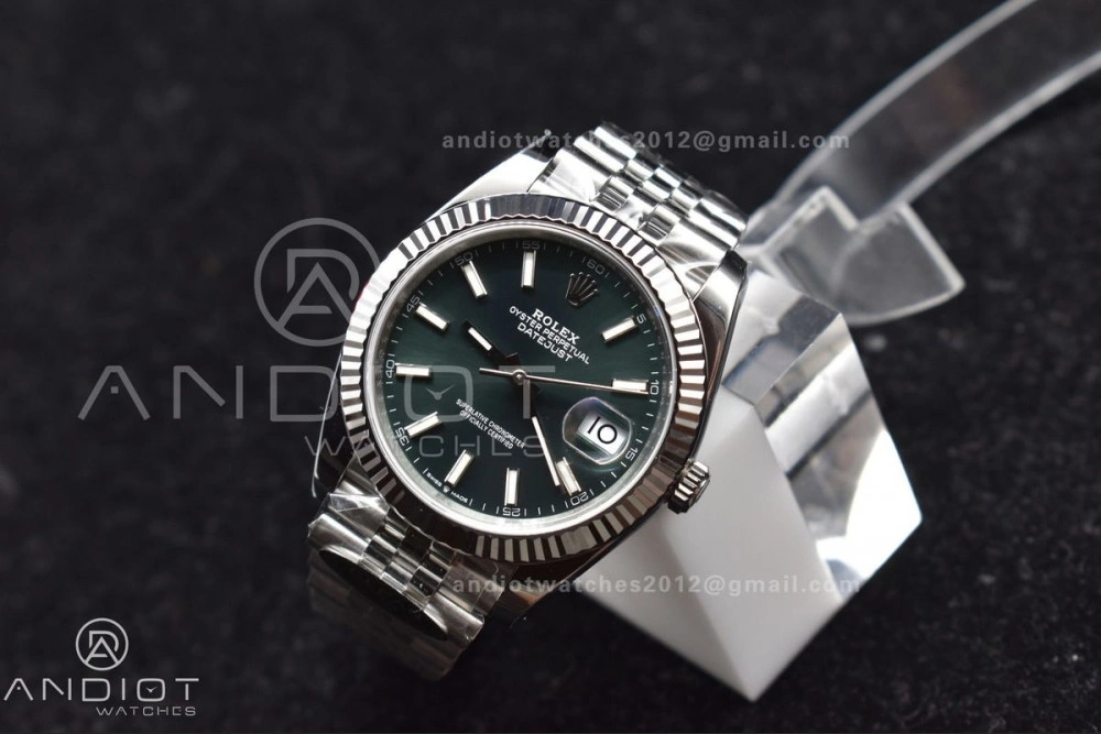 DateJust 41 126334 Clean 1:1 Best Edition 904L Steel Green Stick Dial on Jubilee Bracelet VR3235