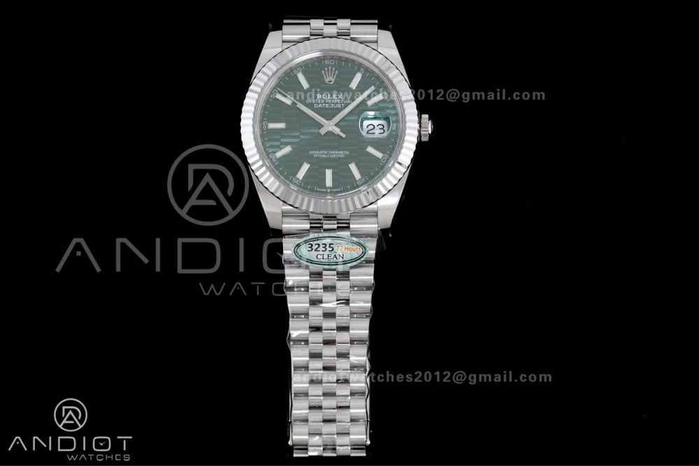 DateJust 41 126334 Clean 1:1 Best Edition 904L Steel Green Textured Dial on Jubilee Bracelet SH3235