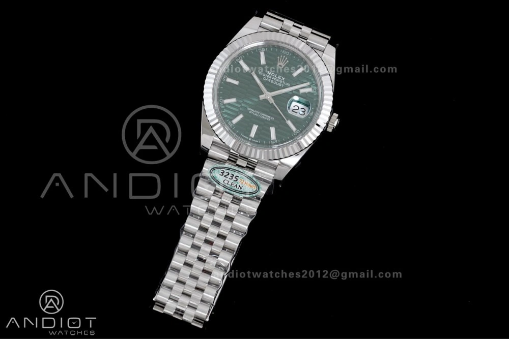 DateJust 41 126334 Clean 1:1 Best Edition 904L Steel Green Textured Dial on Jubilee Bracelet SH3235