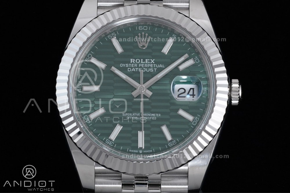 DateJust 41 126334 Clean 1:1 Best Edition 904L Steel Green Textured Dial on Jubilee Bracelet SH3235