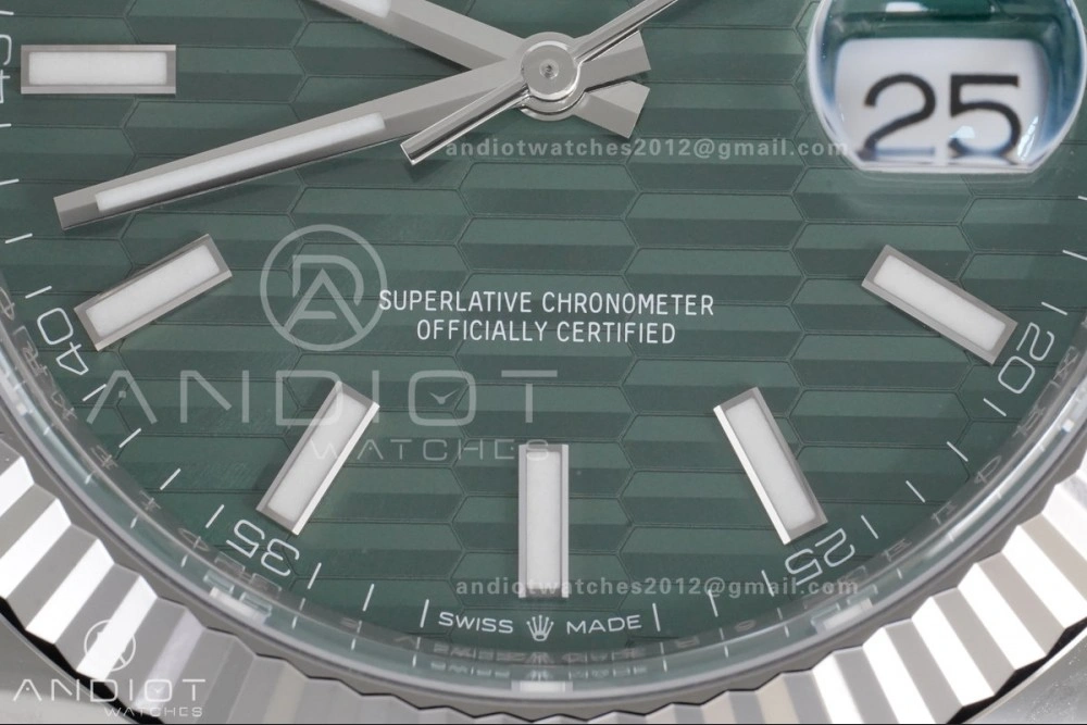 DateJust 41 126334 Clean 1:1 Best Edition 904L Steel Green Textured Dial on Jubilee Bracelet SH3235