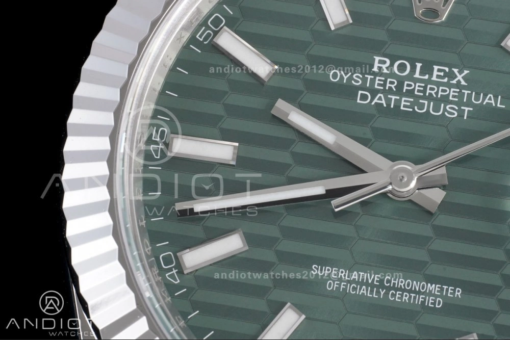 DateJust 41 126334 Clean 1:1 Best Edition 904L Steel Green Textured Dial on Jubilee Bracelet SH3235