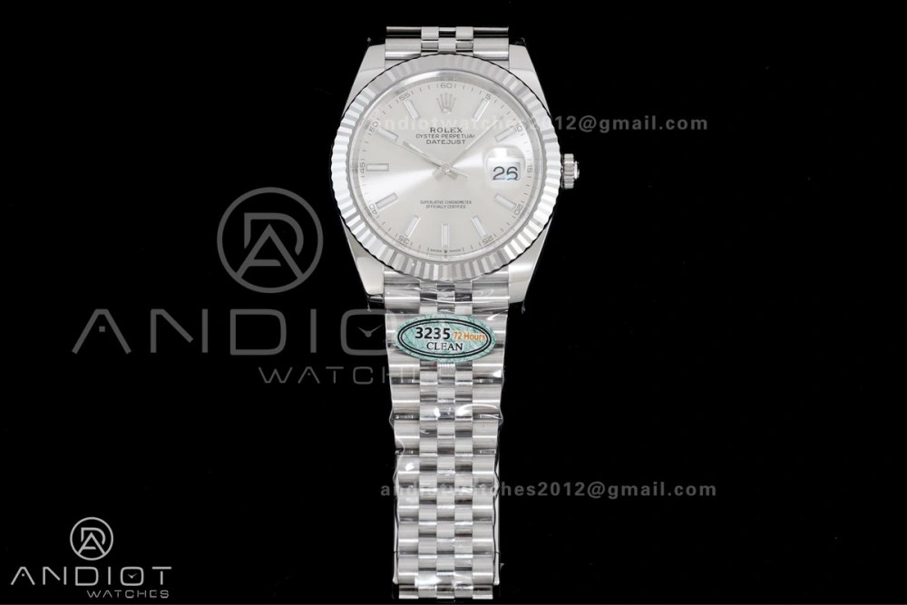 DateJust 41 126334 Clean 1:1 Best Edition 904L Steel Silver Stick Dial on Jubilee Bracelet SH3235