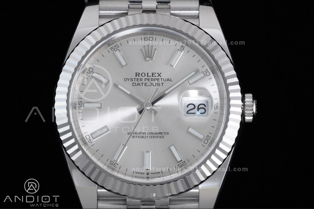 DateJust 41 126334 Clean 1:1 Best Edition 904L Steel Silver Stick Dial on Jubilee Bracelet SH3235