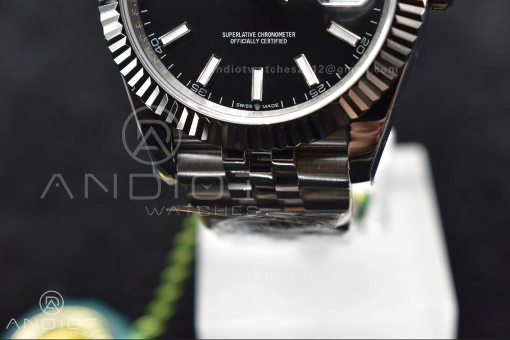 DateJust 41 126334 DIWF 1:1 Best Edition 904L Steel Black Stick Dial on Jubilee Bracelet SA3235