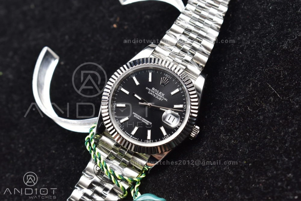 DateJust 41 126334 DIWF 1:1 Best Edition 904L Steel Black Stick Dial on Jubilee Bracelet SA3235
