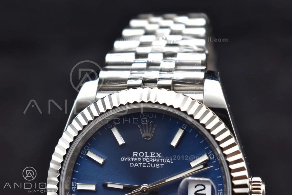 DateJust 41 126334 DIWF 1:1 Best Edition 904L Steel Blue Stick Dial on Jubilee Bracelet SA3235