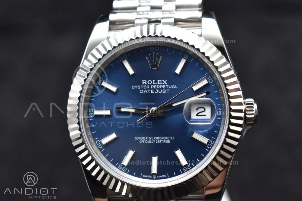DateJust 41 126334 DIWF 1:1 Best Edition 904L Steel Blue Stick Dial on Jubilee Bracelet SA3235