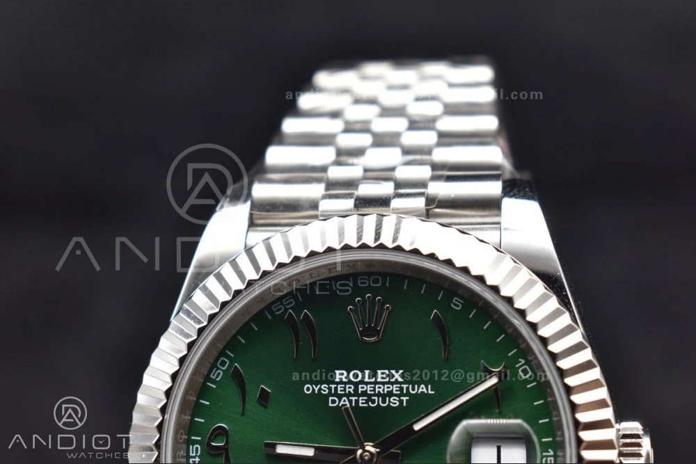 DateJust 41 126334 DIWF 1:1 Best Edition 904L Steel Green Dial Arabic Marker on Jubilee Bracelet SA3235