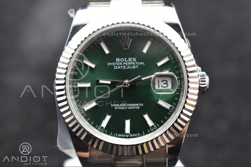 DateJust 41 126334 DIWF 1:1 Best Edition 904L Steel Green Sundust Dial on Oyster Bracelet SA3235