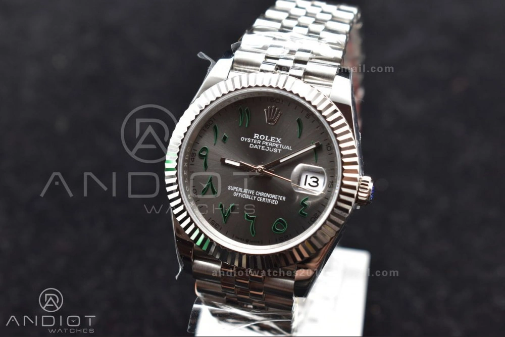 DateJust 41 126334 DIWF 1:1 Best Edition 904L Steel Grey Dial Arabic Marker on Jubilee Bracelet SA3235