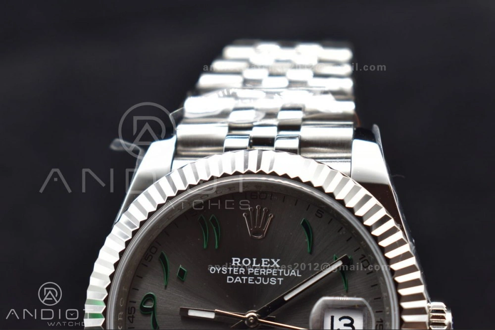 DateJust 41 126334 DIWF 1:1 Best Edition 904L Steel Grey Dial Arabic Marker on Jubilee Bracelet SA3235