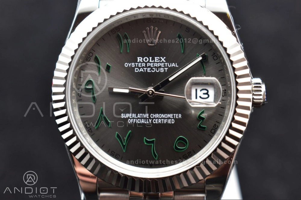 DateJust 41 126334 DIWF 1:1 Best Edition 904L Steel Grey Dial Arabic Marker on Jubilee Bracelet SA3235