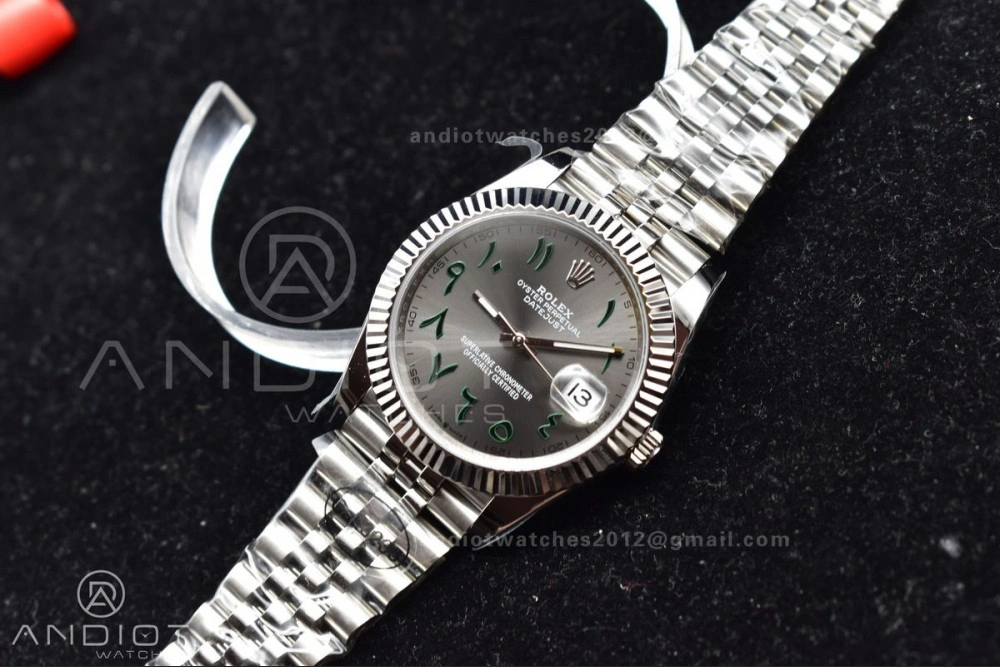 DateJust 41 126334 DIWF 1:1 Best Edition 904L Steel Grey Dial Arabic Marker on Jubilee Bracelet SA3235
