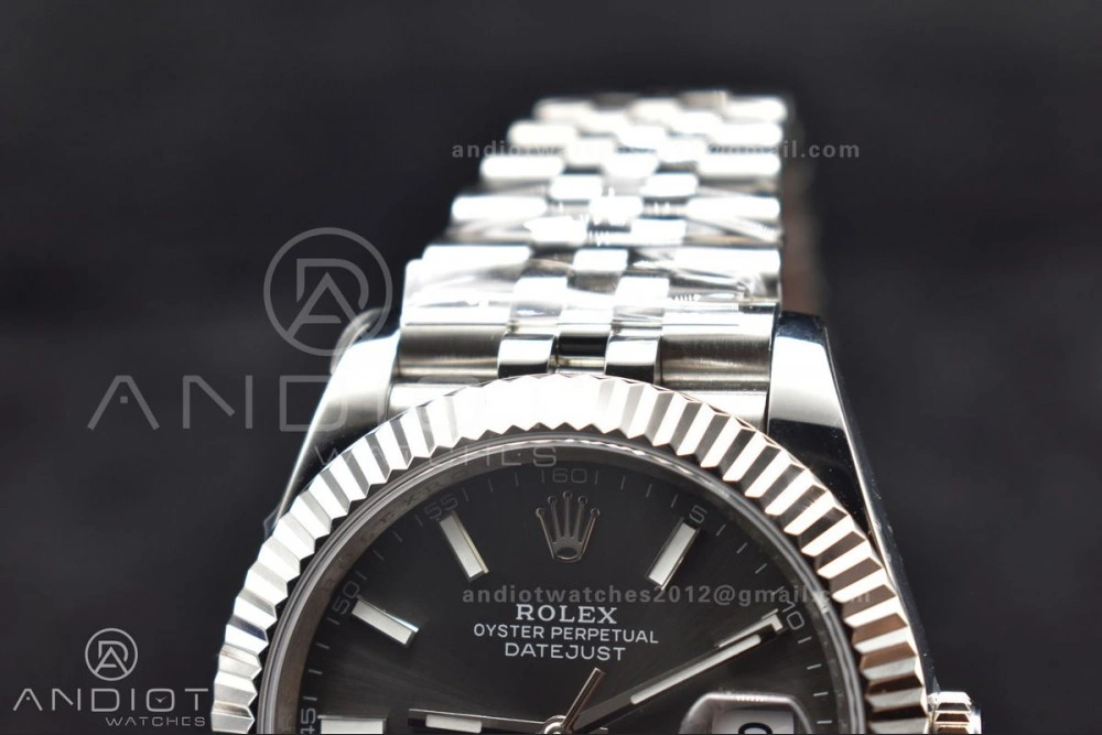 DateJust 41 126334 DIWF 1:1 Best Edition 904L Steel Grey Stick Dial on Jubilee Bracelet SA3235
