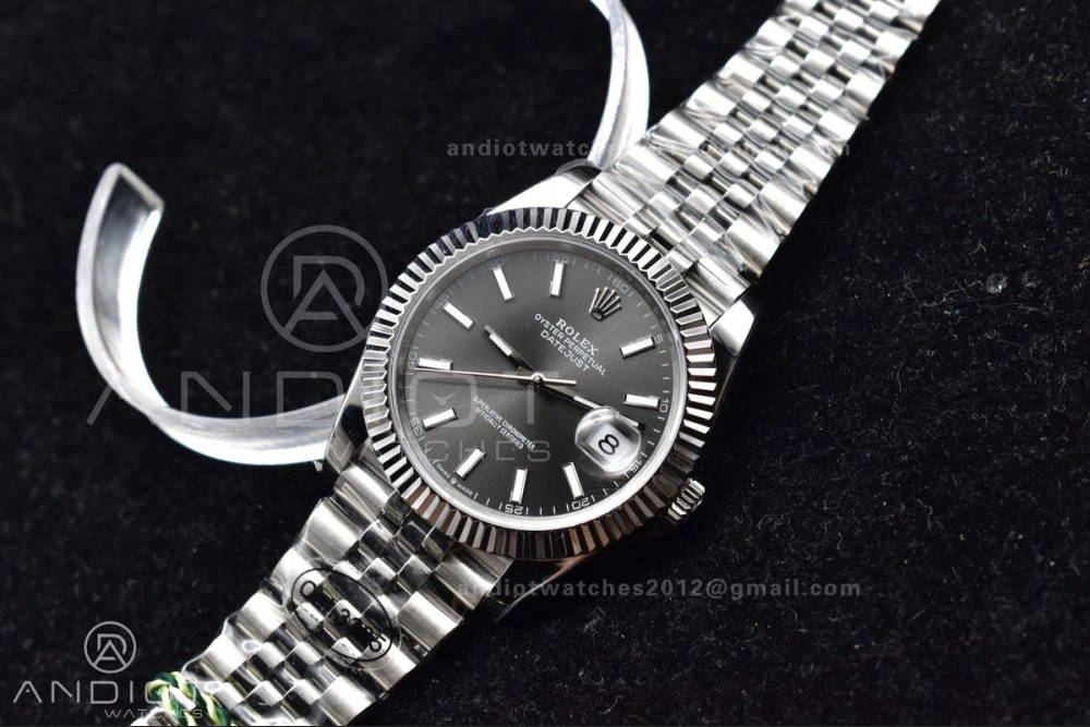 DateJust 41 126334 DIWF 1:1 Best Edition 904L Steel Grey Stick Dial on Jubilee Bracelet SA3235