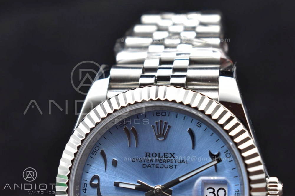 DateJust 41 126334 DIWF 1:1 Best Edition 904L Steel Ice Blue Dial Arabic Marker on Jubilee Bracelet SA3235