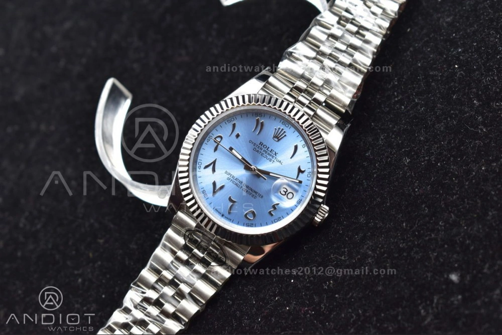 DateJust 41 126334 DIWF 1:1 Best Edition 904L Steel Ice Blue Dial Arabic Marker on Jubilee Bracelet SA3235