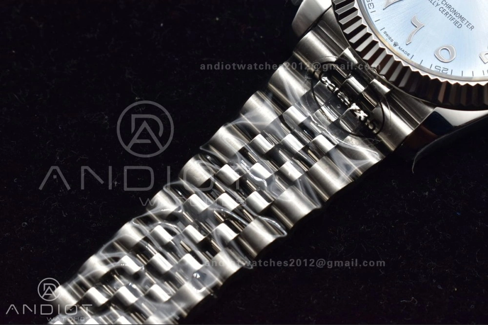 DateJust 41 126334 DIWF 1:1 Best Edition 904L Steel Ice Blue Dial Arabic Marker on Jubilee Bracelet SA3235