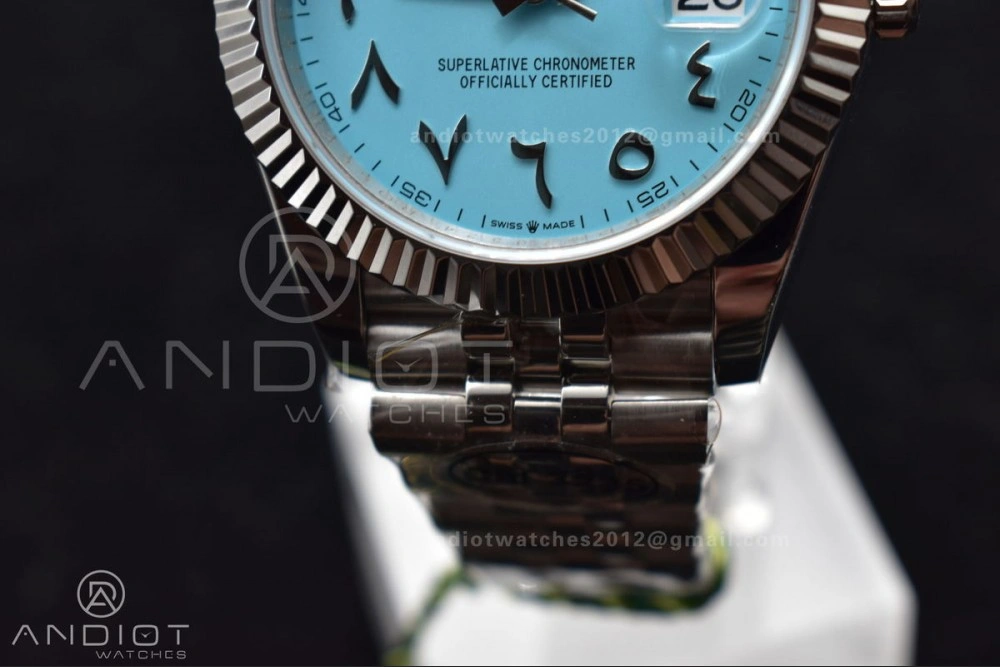 DateJust 41 126334 DIWF 1:1 Best Edition 904L Steel Tiffany Blue Dial Arabic Marker on Jubilee Bracelet SA3235