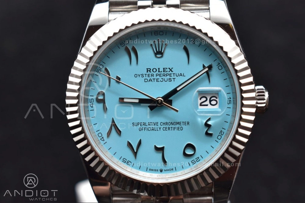 DateJust 41 126334 DIWF 1:1 Best Edition 904L Steel Tiffany Blue Dial Arabic Marker on Jubilee Bracelet SA3235