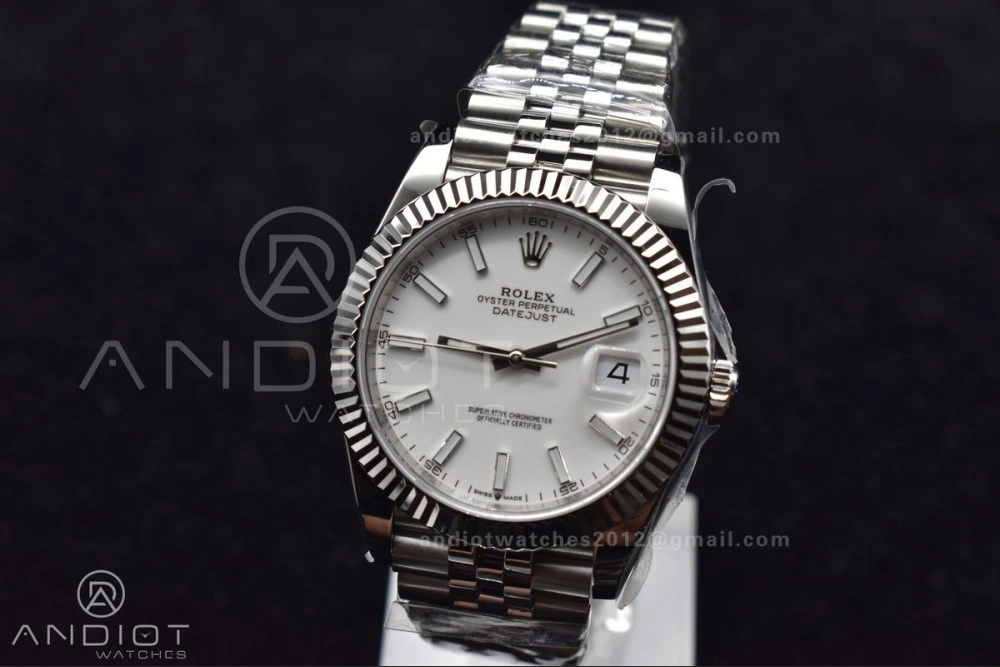 DateJust 41 126334 DIWF 1:1 Best Edition 904L Steel White Stick Dial on Jubilee Bracelet SA3235