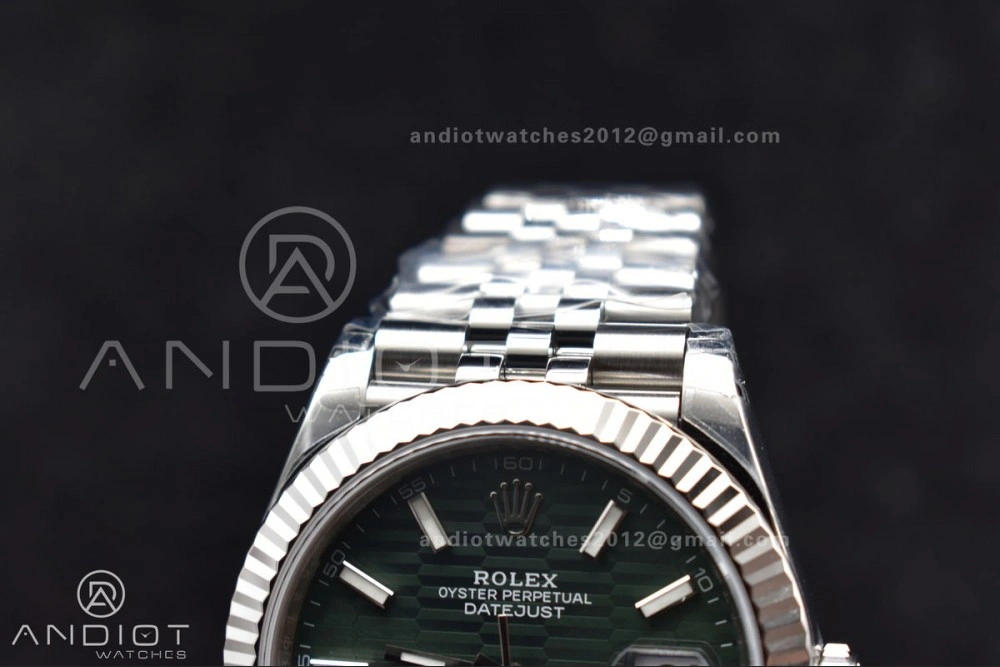 DateJust 41 126334 Fluted Bezel VSF 1:1 Best Edition 904L Steel Green Textured Dial on Jubilee Bracelet VS3235