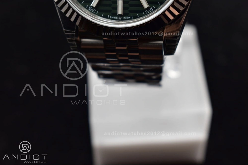 DateJust 41 126334 Fluted Bezel VSF 1:1 Best Edition 904L Steel Green Textured Dial on Jubilee Bracelet VS3235