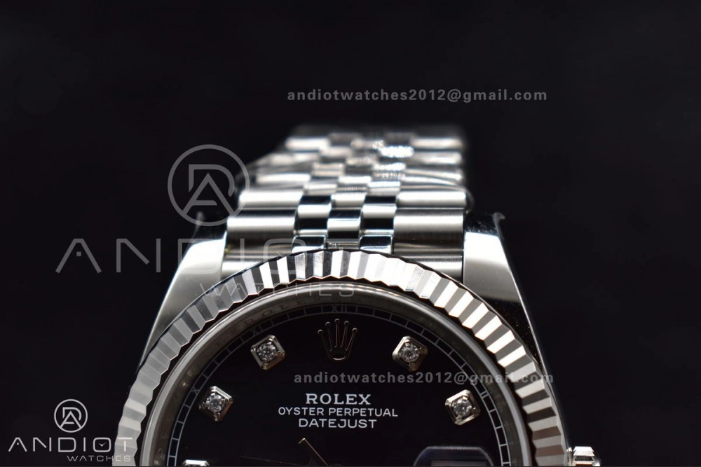 DateJust 41 SS 126334 Clean 1:1 Best Edition 904L Steel Black Diamonds Dial on Jubilee Bracelet VR3235