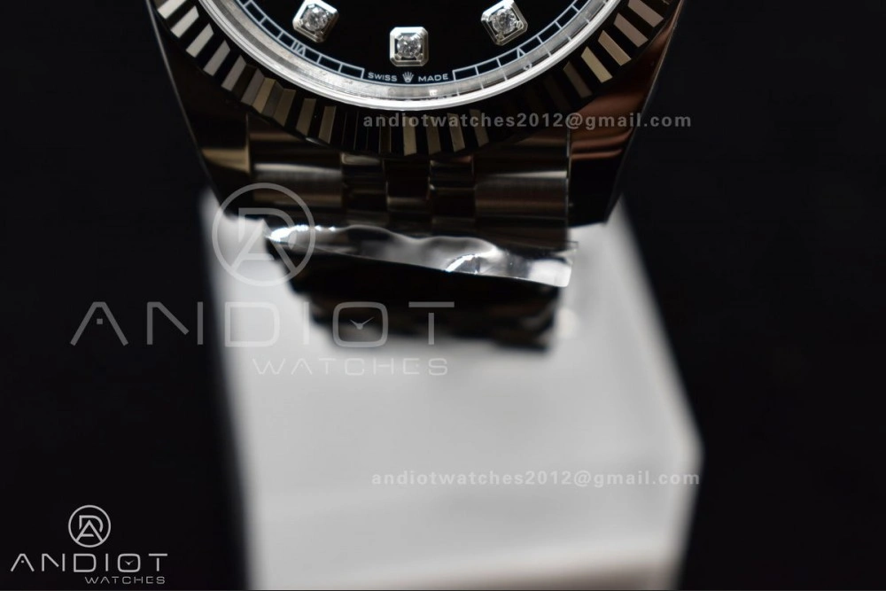 DateJust 41 SS 126334 Clean 1:1 Best Edition 904L Steel Black Diamonds Dial on Jubilee Bracelet VR3235