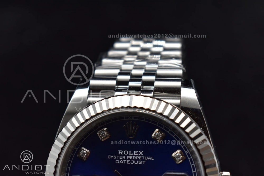 DateJust 41 SS 126334 Clean 1:1 Best Edition 904L Steel Blue Diamonds Dial On Jubilee Bracelet VR3235
