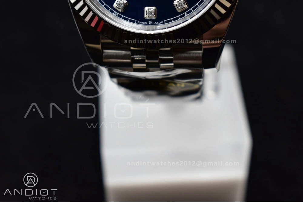 DateJust 41 SS 126334 Clean 1:1 Best Edition 904L Steel Blue Diamonds Dial On Jubilee Bracelet VR3235