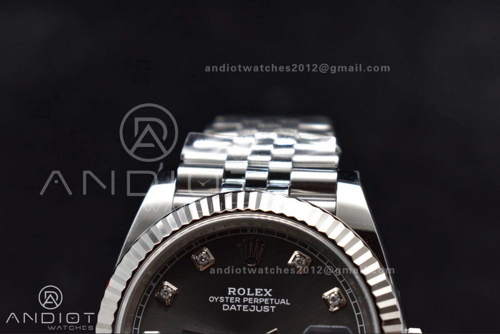 DateJust 41 SS 126334 Clean 1:1 Best Edition 904L Steel Grey Diamonds Dial On Jubilee Bracelet VR3235