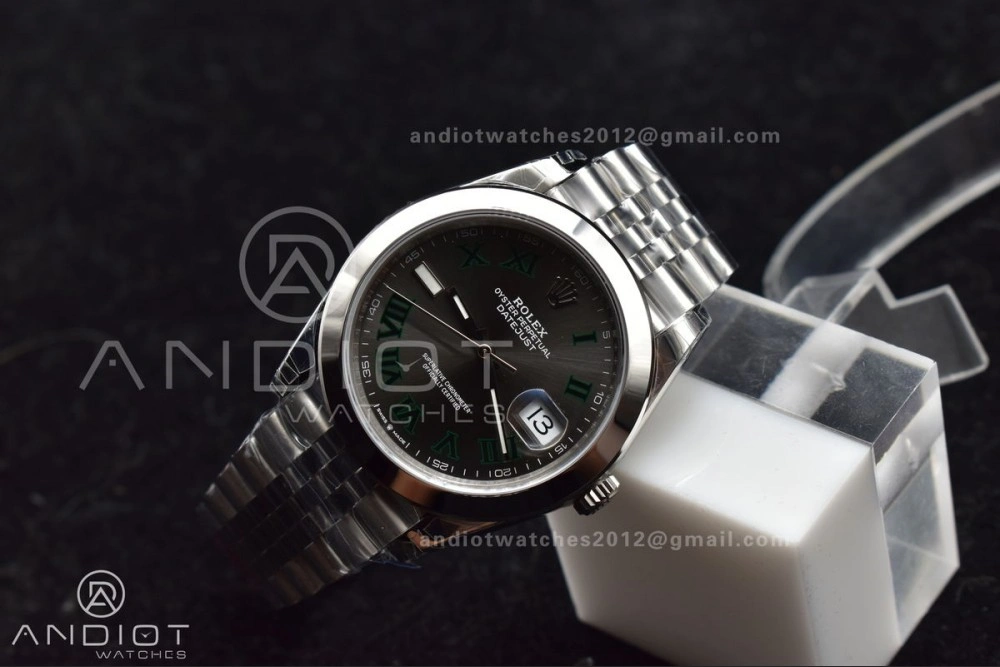 DateJust 41 SS 126334 VSF 1:1 Best Edition 904L Steel Gray Dial Green Roman on Jubilee Bracelet VS3235