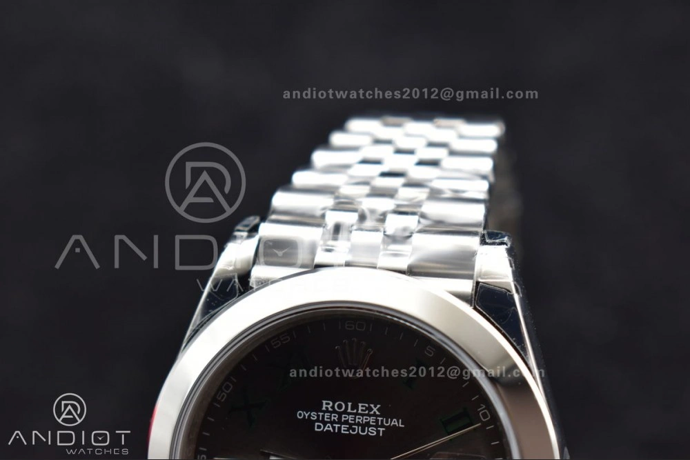 DateJust 41 SS 126334 VSF 1:1 Best Edition 904L Steel Gray Dial Green Roman on Jubilee Bracelet VS3235