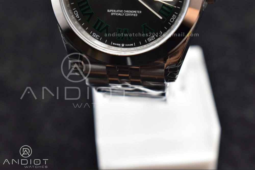 DateJust 41 SS 126334 VSF 1:1 Best Edition 904L Steel Gray Dial Green Roman on Jubilee Bracelet VS3235