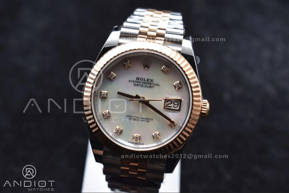 DateJust 41 SS RG 126333 Clean 1:1 Best Edition 904L Steel White MOP Diamonds Dial on Jubilee Bracelet VR3235