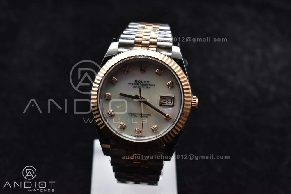 DateJust 41 SS RG 126333 Clean 1:1 Best Edition 904L Steel White MOP Diamonds Dial on Jubilee Bracelet VR3235