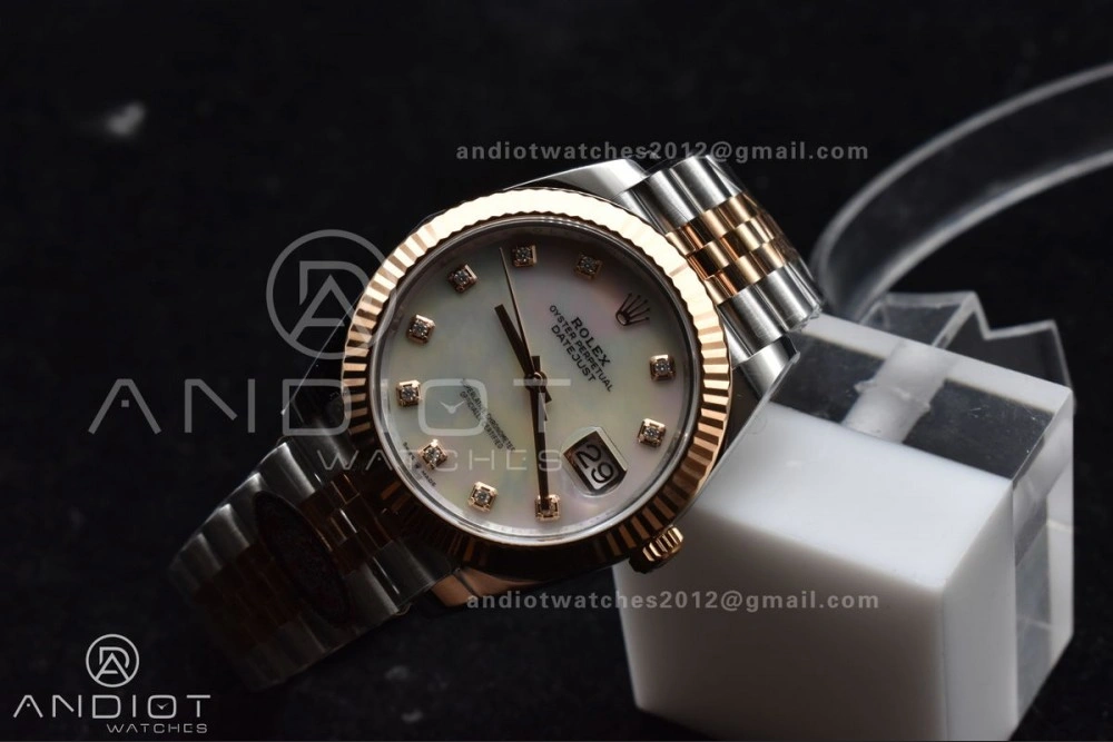 DateJust 41 SS RG 126333 Clean 1:1 Best Edition 904L Steel White MOP Diamonds Dial on Jubilee Bracelet VR3235