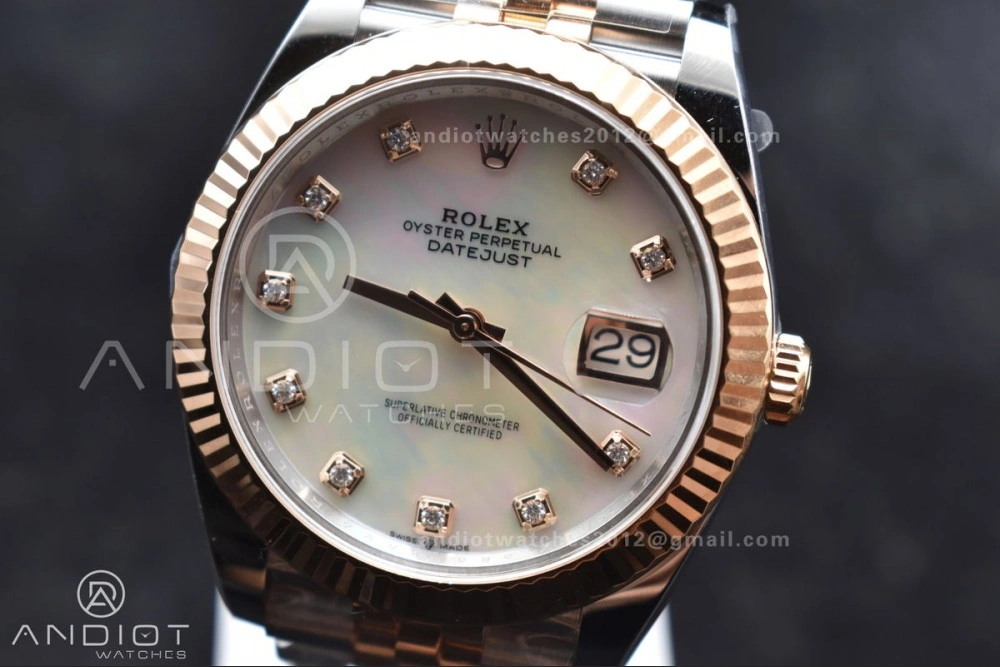 DateJust 41 SS RG 126333 Clean 1:1 Best Edition 904L Steel White MOP Diamonds Dial on Jubilee Bracelet VR3235