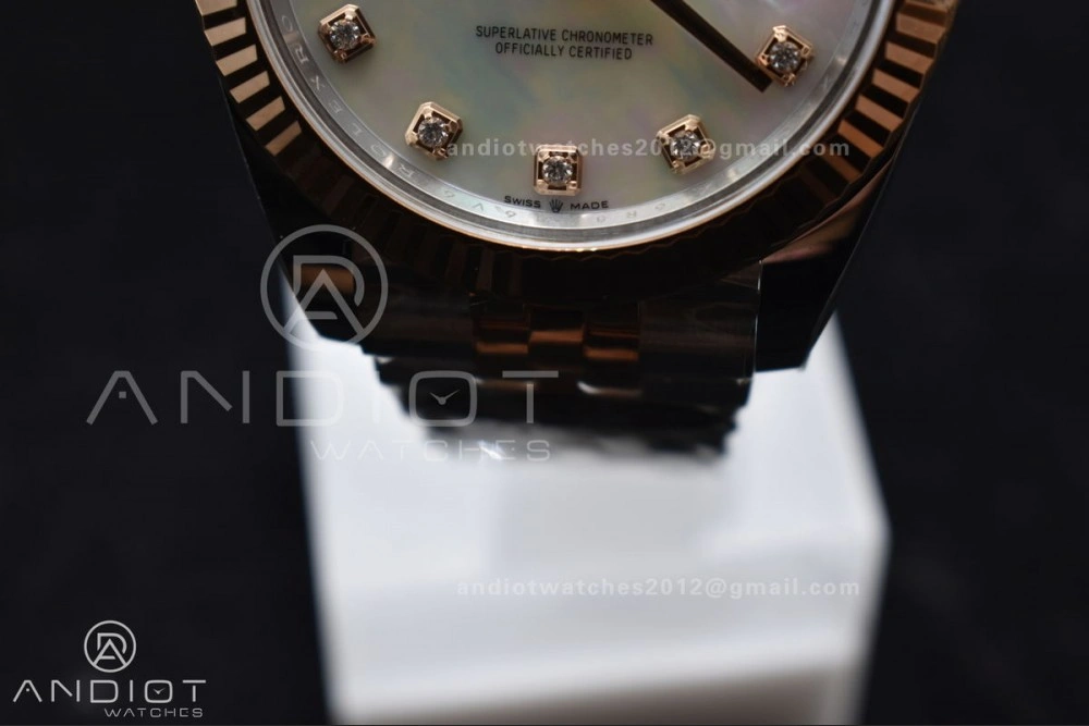 DateJust 41 SS RG 126333 Clean 1:1 Best Edition 904L Steel White MOP Diamonds Dial on Jubilee Bracelet VR3235