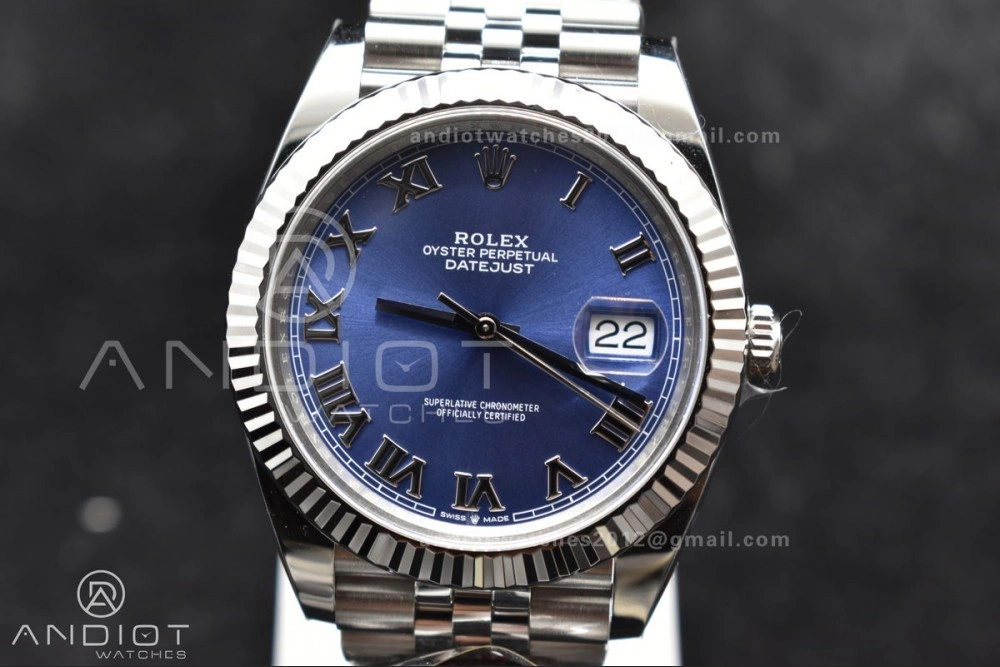 Datejust 41 SS 904L Steel Clean 1:1 Best Edition Blue Roman Dial on Jubilee Bracelet VR3235